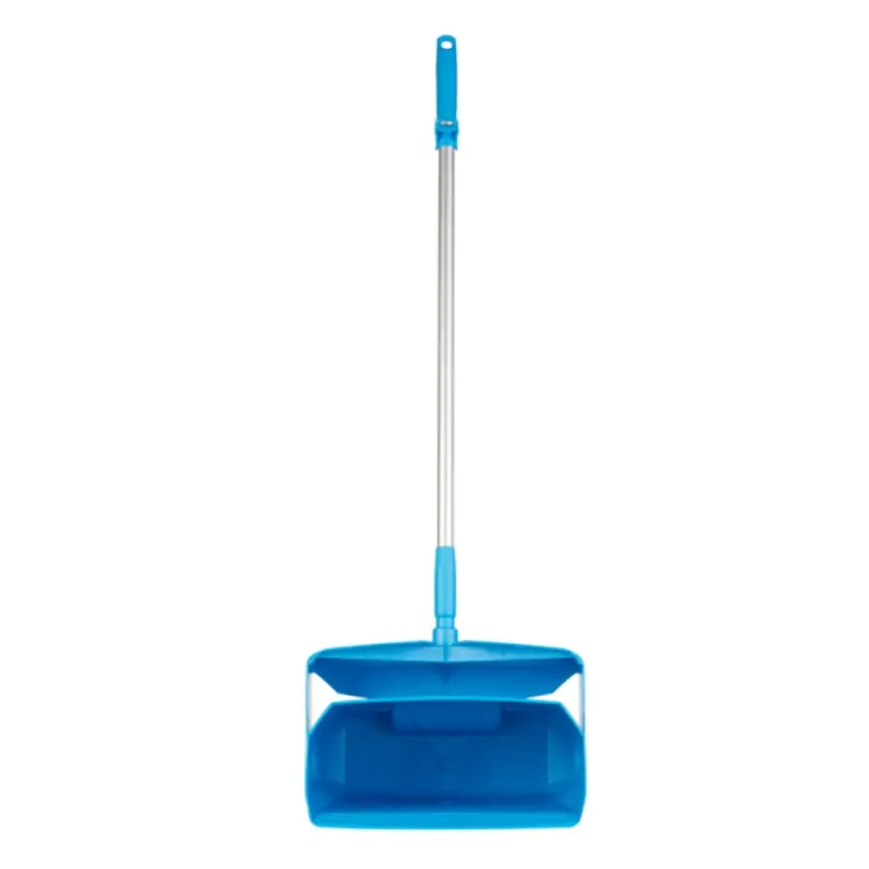 Pelle à poussière hygiénique Vikan 56653 pour hôtels, avec brosse, verrouillable, 350 mm, bleue
