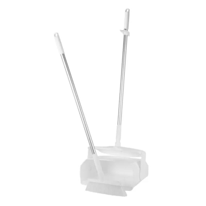 Pelle à poussière hygiénique Vikan 56655 pour hôtels, avec brosse, verrouillable, 350 mm, blanche