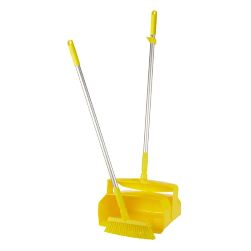 Vikan 56656 hygienic hotel dustpan with brush, lockable, 350 mm, yellow