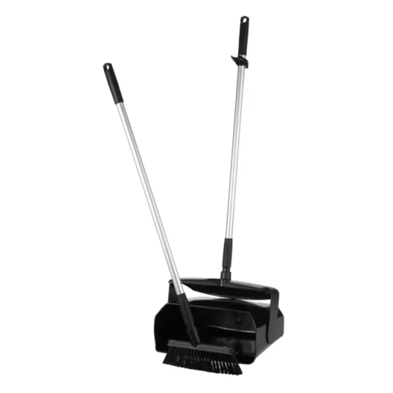 Vikan 56659 hygienic hotel dustpan with brush, lockable, 350 mm, black