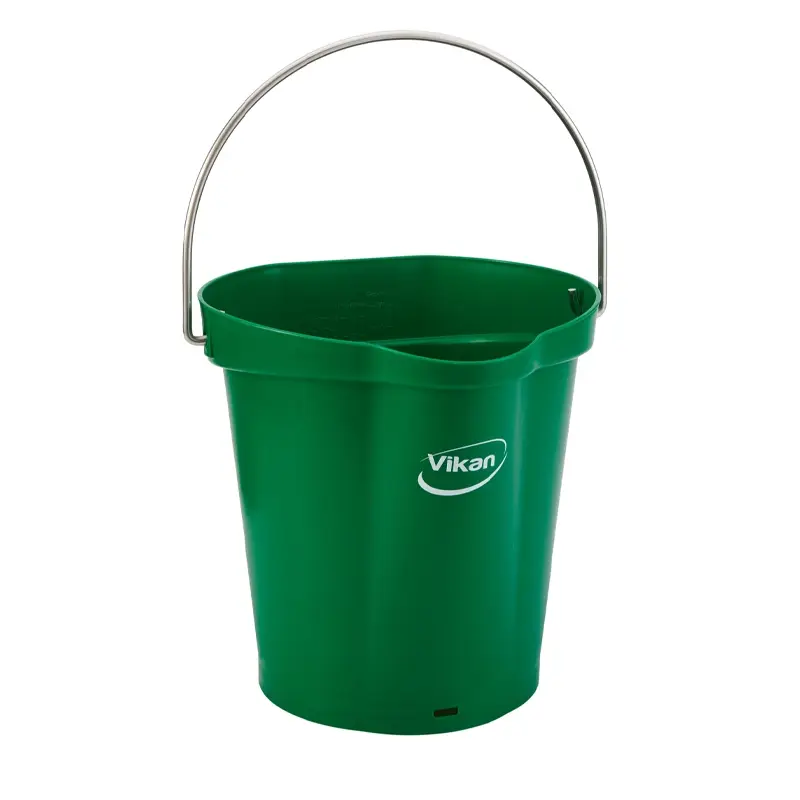 Seau Vikan 56862 avec poignée en acier inoxydable, 12 litres, vert