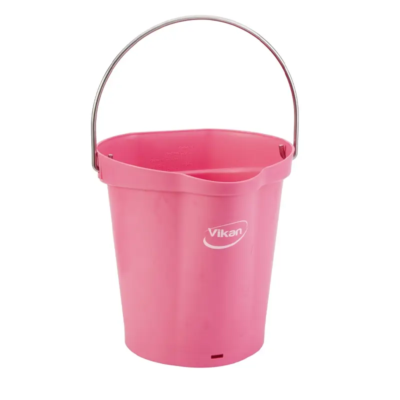 Vikan 56861 Bucket with stainless steel handle 12 liters pink