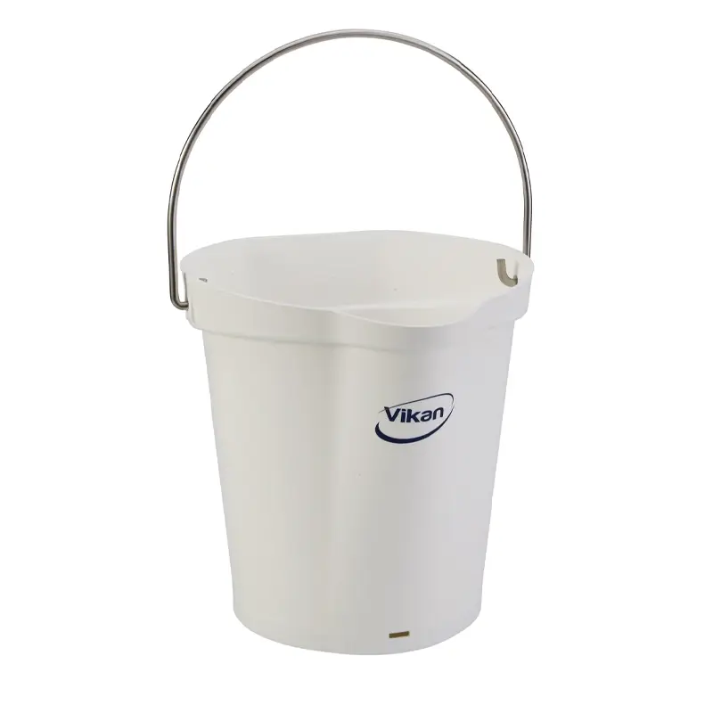 Seau Vikan 56865 avec poignée en acier inoxydable, 12 litres, blanc
