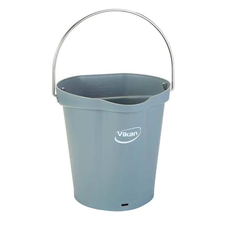 Seau Vikan 568688 avec poignée en acier inoxydable, 12 litres, gris