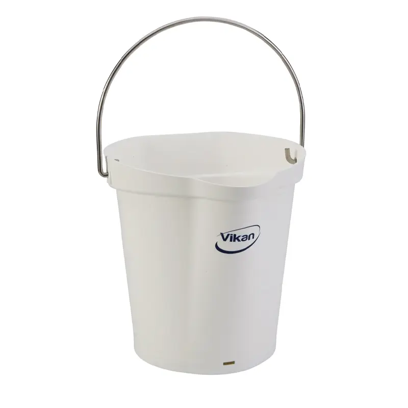 Vikan 56885 bucket with stainless steel handle 6 liters white