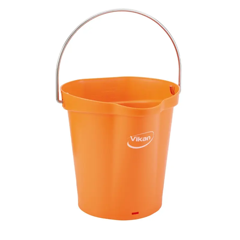 Vikan 56887 bucket with stainless steel handle 6 liters orange