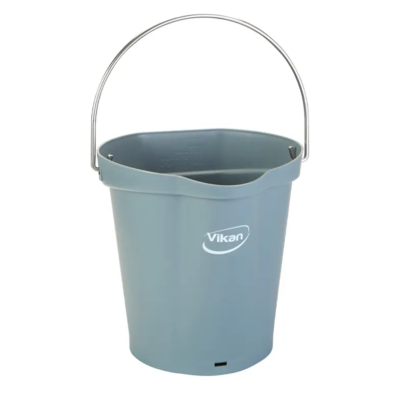 Seau Vikan 568888 avec poignée en acier inoxydable, 6 litres, gris