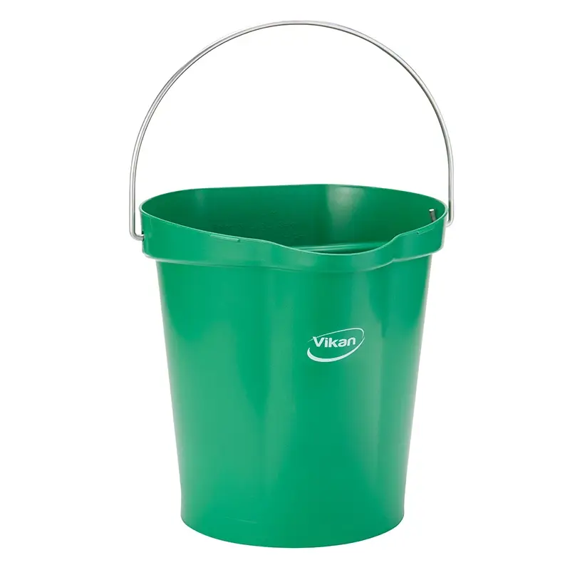 Vikan 56942 leak-proof detectable polypropylene bucket 12 liters green