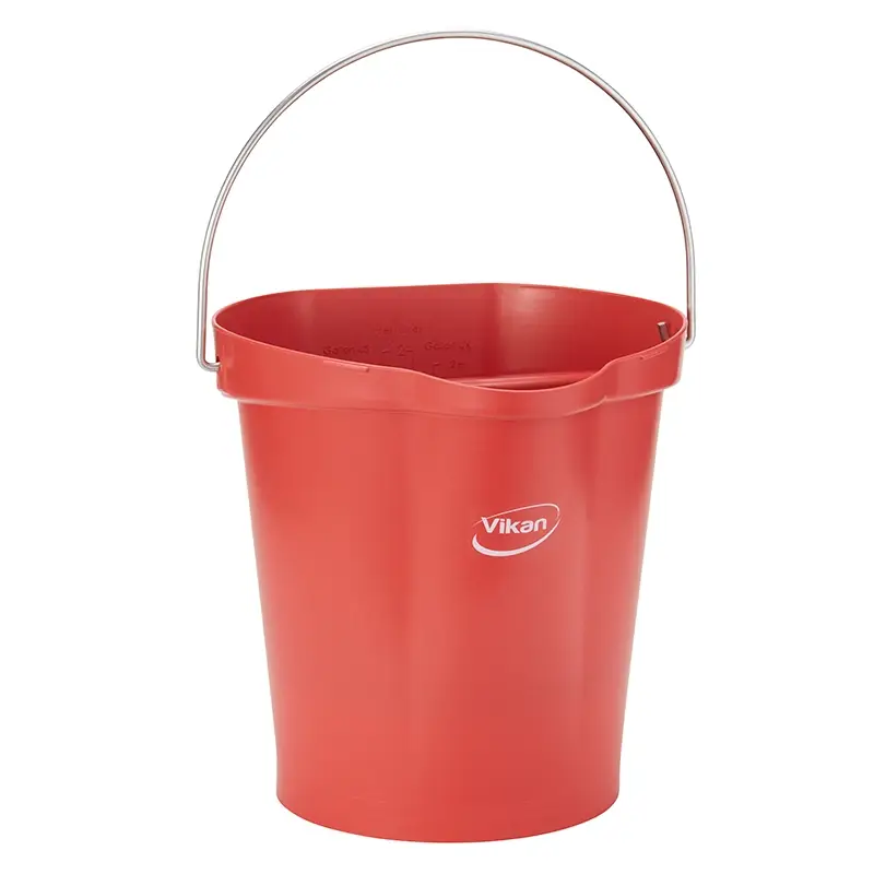 Vikan 56944 bucket leak-proof detectable polypropylene 12 liters red