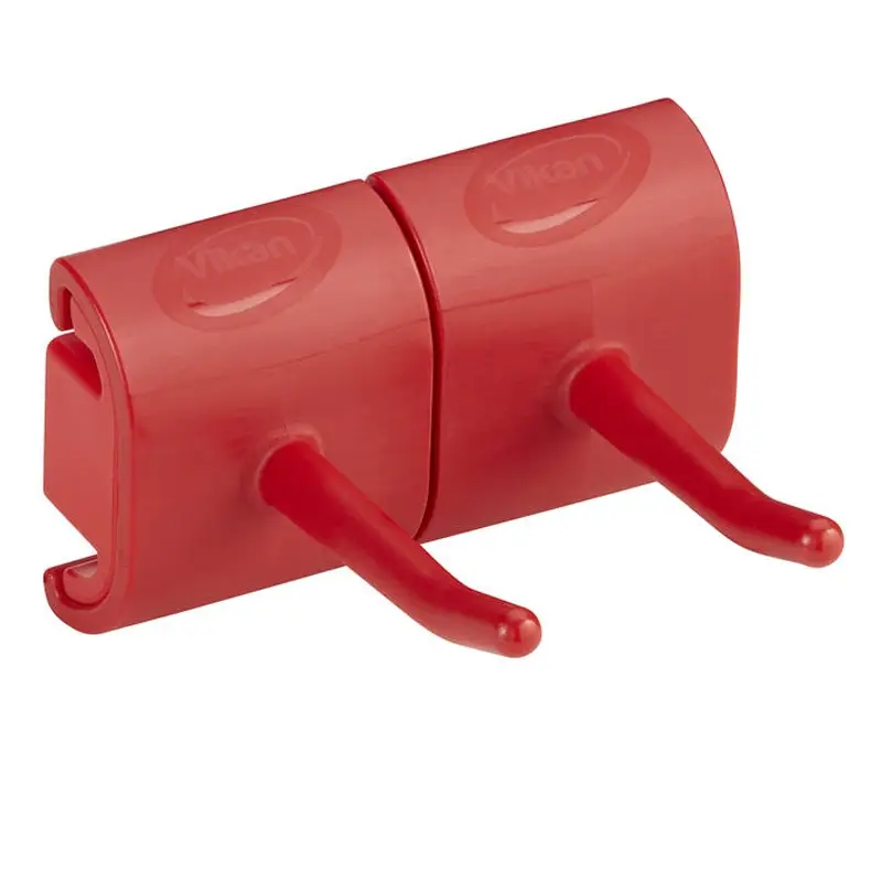 Vikan 10144 hygienic wall bracket double hook red