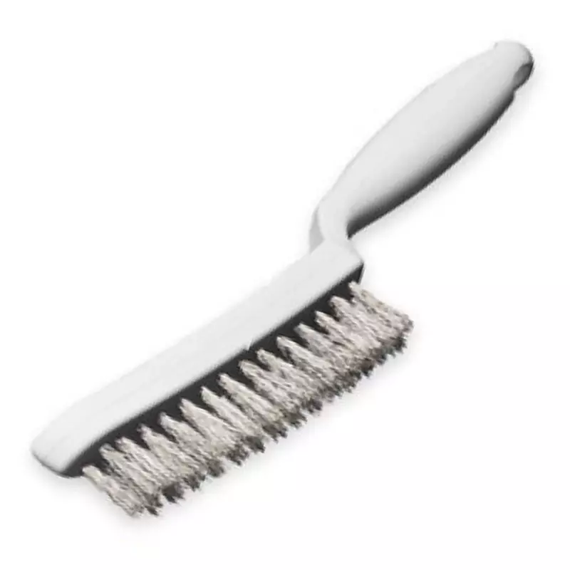 Brosse en acier inoxydable 26 x 130 mm, 3 rangées, blanche