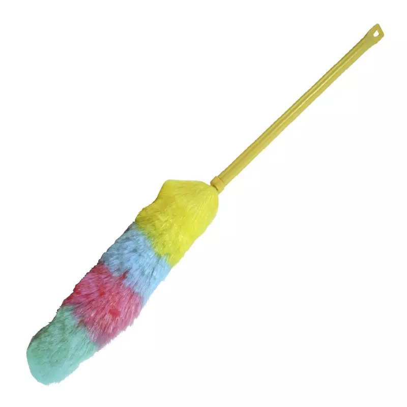 Synthetic fiber feather duster with adjustable telescopic handle 75-115 cm