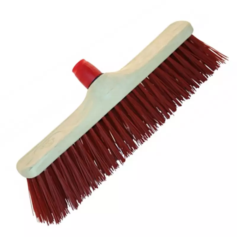 Straatbezem pvc rood 40 cm