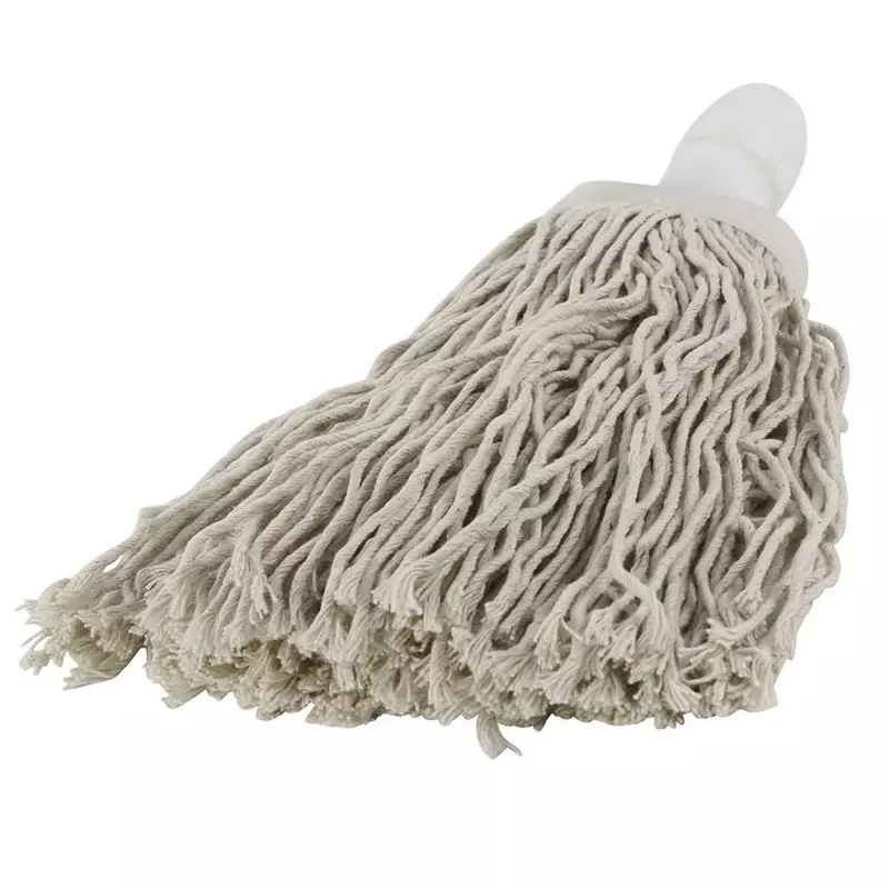 Mini balai espagnol en coton avec fixation par filetage, 250 g, blanc