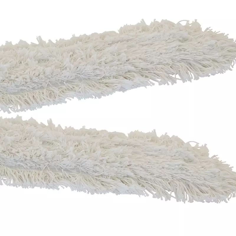 Housse de balai à franges en coton avec boutons-pression 100 cm