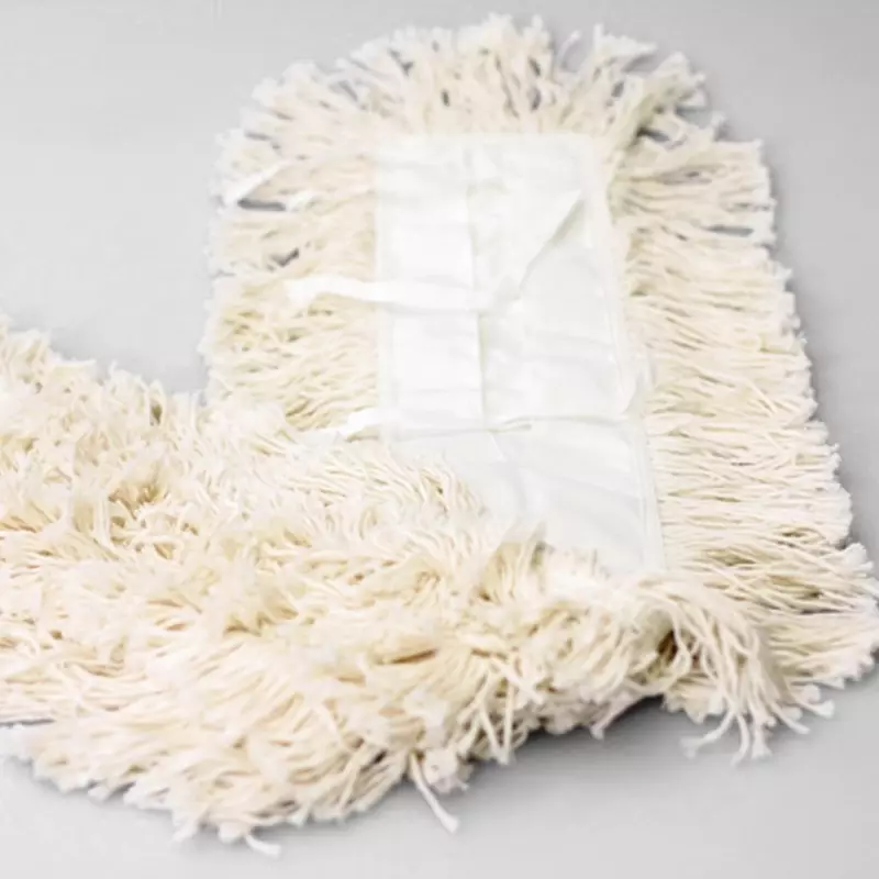 Housse de balai à franges en coton avec boutons-pression 100 cm