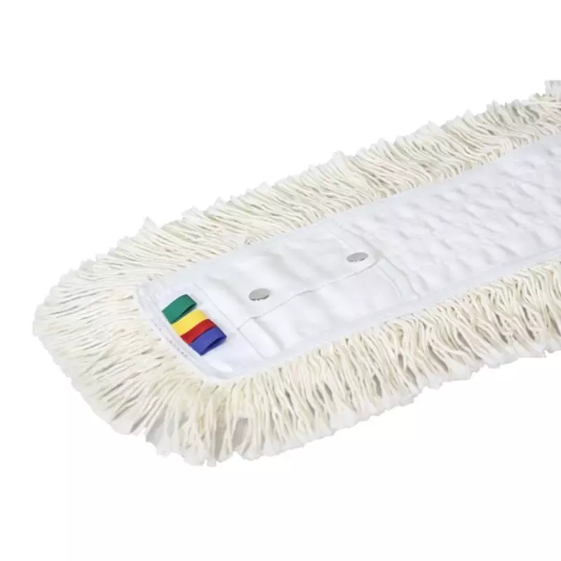 Housse de balai à franges avec boutons-pression, en coton, 60 cm