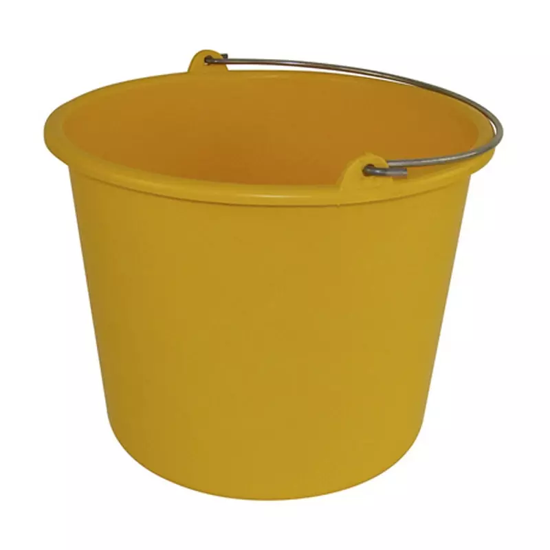 Seau en plastique jaune de 12 l