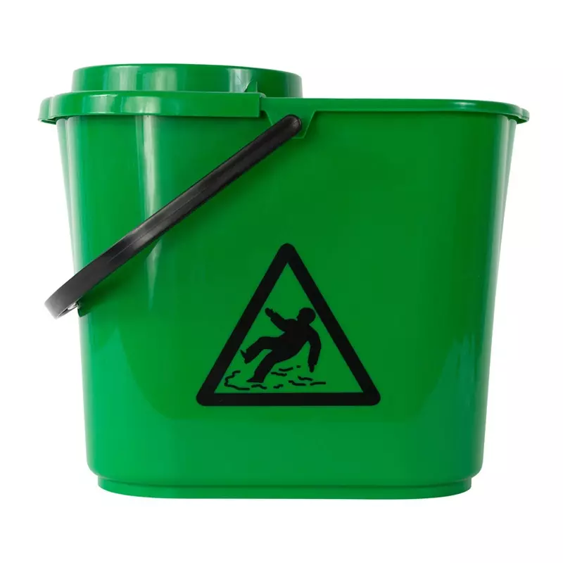 Seau à serpillière avec panier d'essorage 12 litres vert