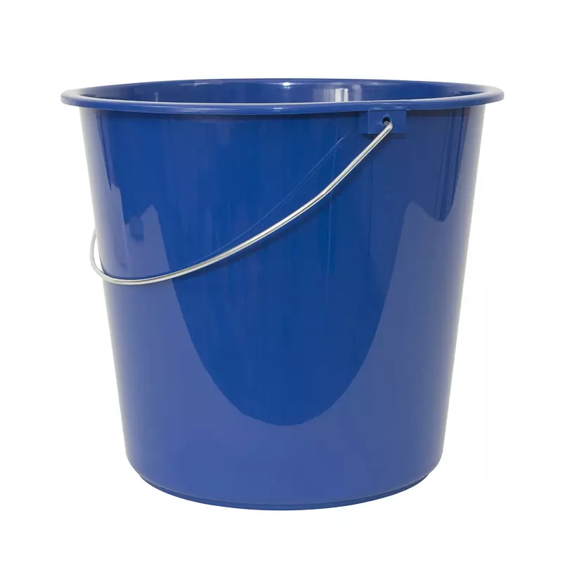 Seau en plastique bleu de 10 litres