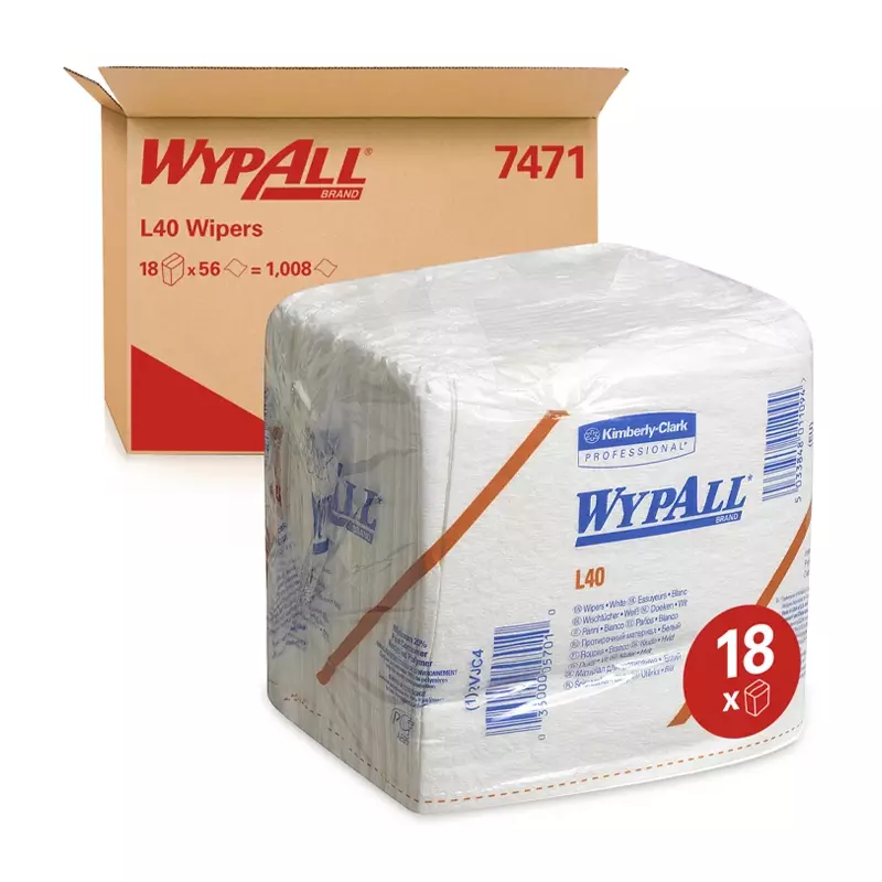 Kimberly-Clark Wypall L40 7471 cleaning cloths 304x317 mm white