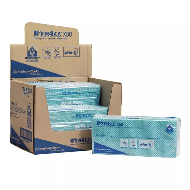Chiffons de nettoyage Kimberly-Clark WypAll X50 416 x 245 mm verts