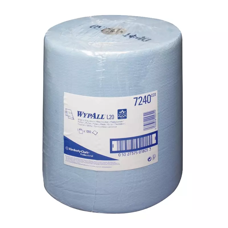 Kimberly-Clark WypAll L20 7240 poetspapier industrierol 1000 vellen blauw