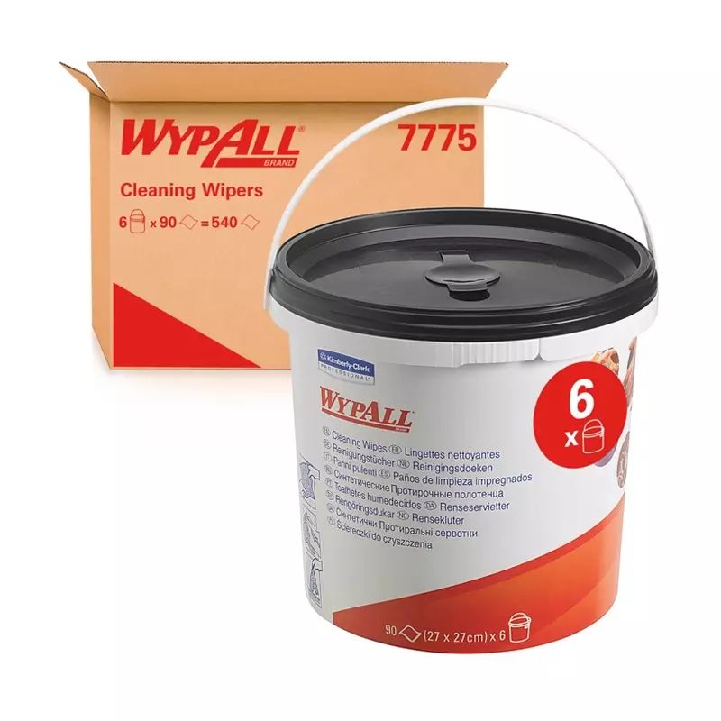 Wypall 7775 cleaning cloths 27x27 cm green dispenser bucket 90 pieces