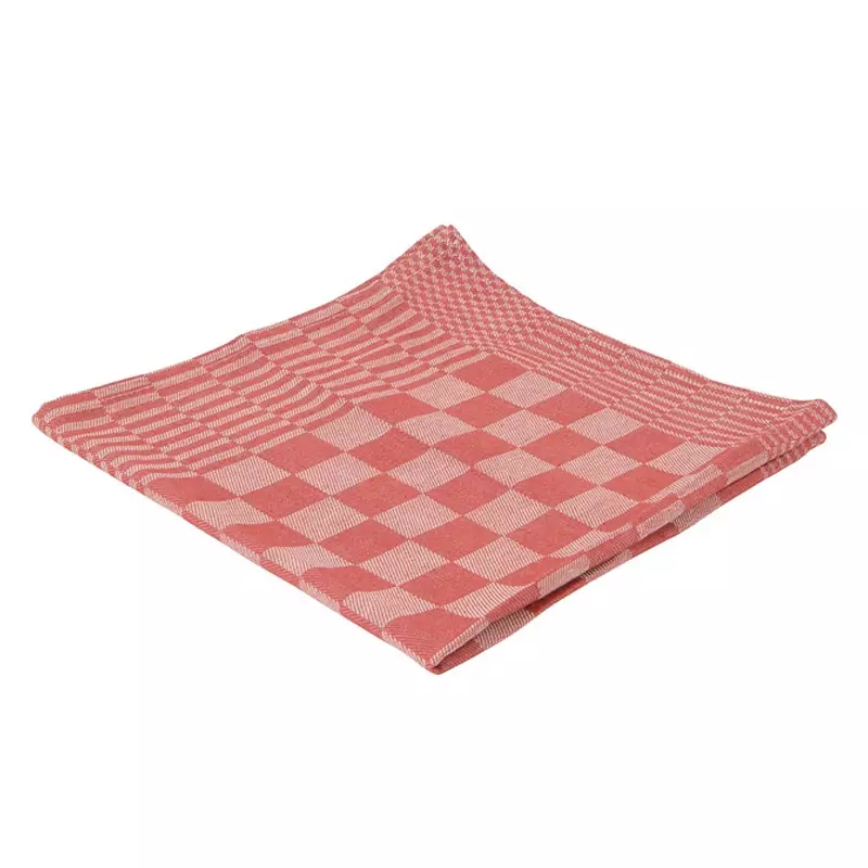 Checked tea towel 65x65 cm red