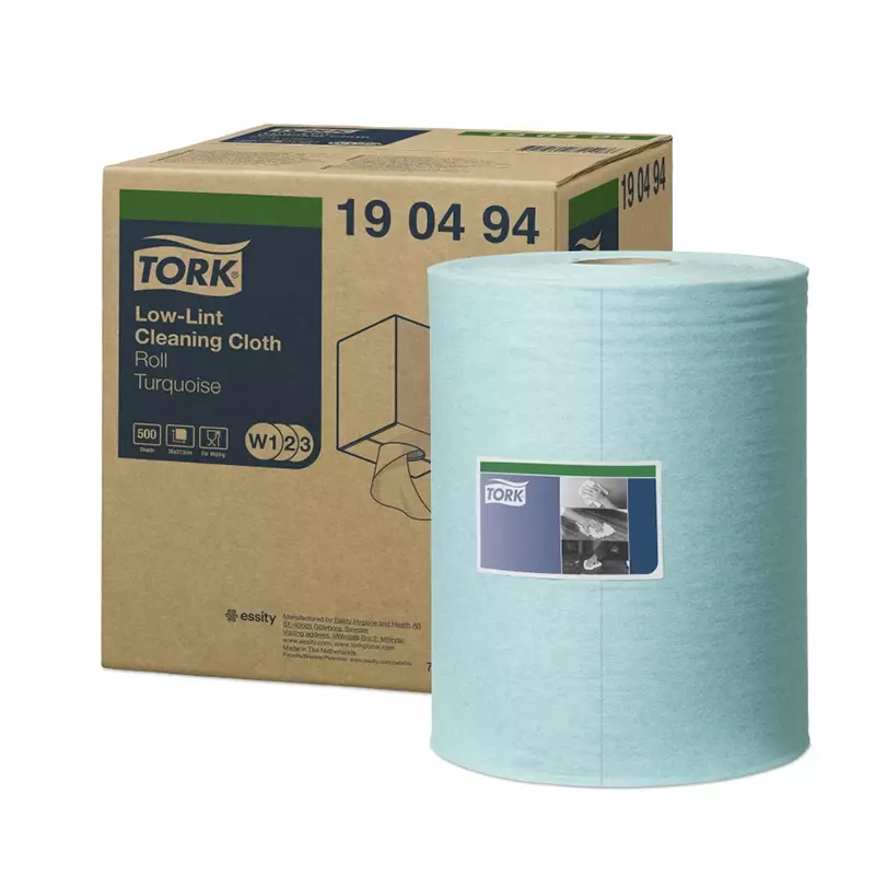 Chiffon de nettoyage Tork Low-Rib Combi Roll 1 pli bleu