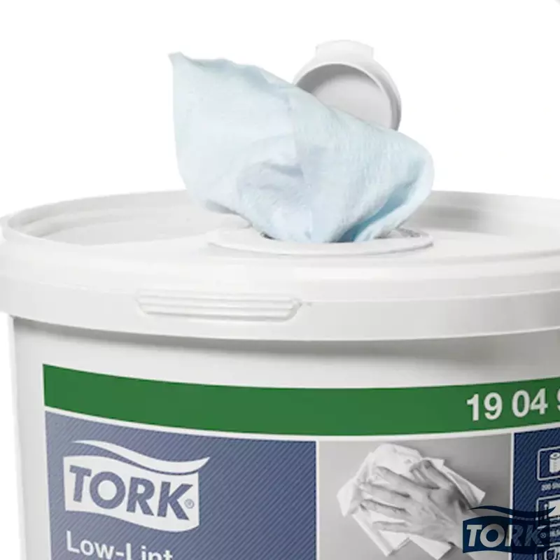 Tork Low-Lint cleaning cloth roll 1-ply blue in bucket