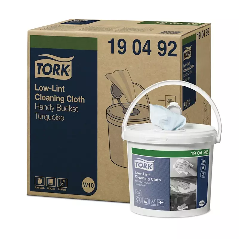 Tork Low-Lint cleaning cloth roll 1-ply blue in bucket