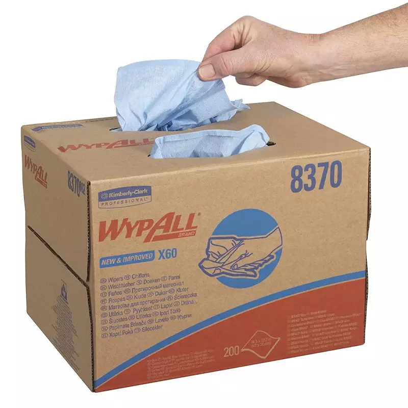 Kimberly-Clark WypAll X60 8370 polishing cloths Brag Box 426x317 mm blue