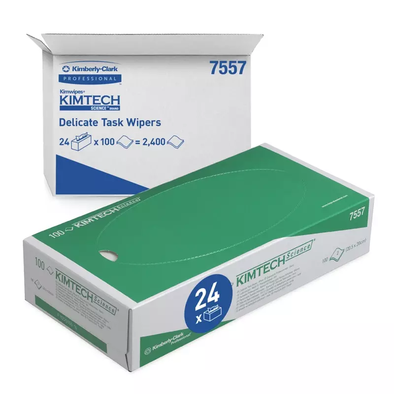 Chiffons de nettoyage Kimberly-Clark Kimtech Science 7557, 205 x 200 mm, blancs