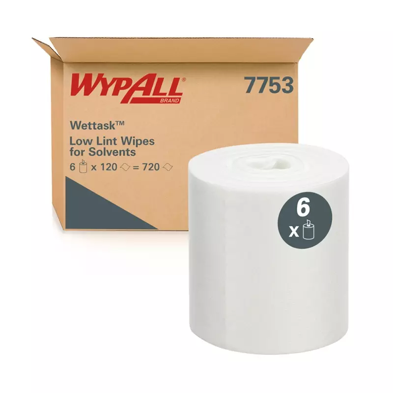 Kimberly-Clark Wypall Wettask 7753 poetsdoekrol 305x150 mm wit