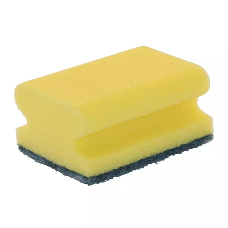 Schuurspons met handgreep 95x70x30 mm geel-groen