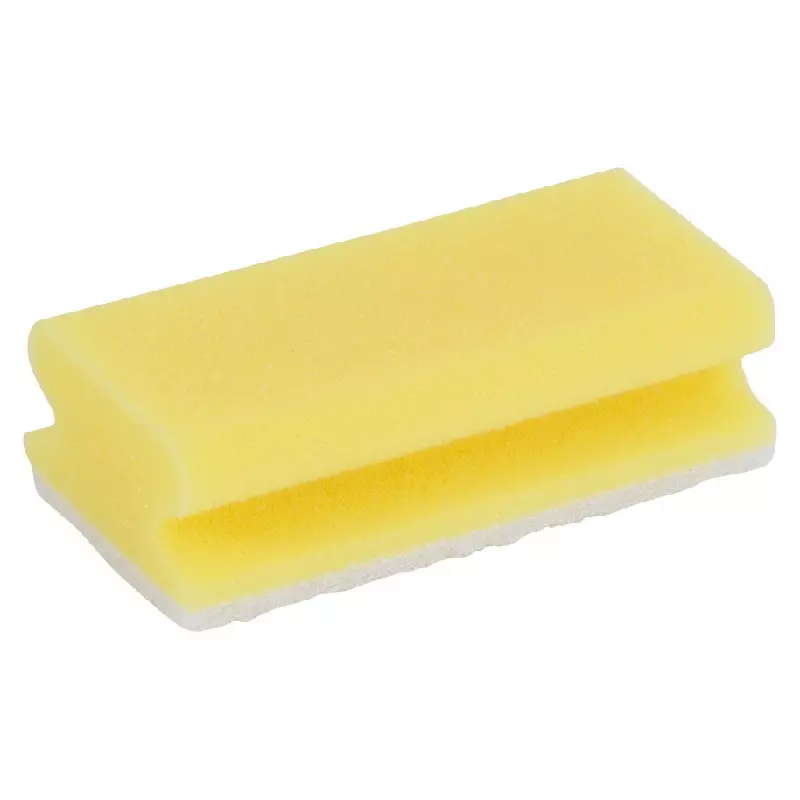 Scouring pad with handle 140x70x45 mm yellow/white