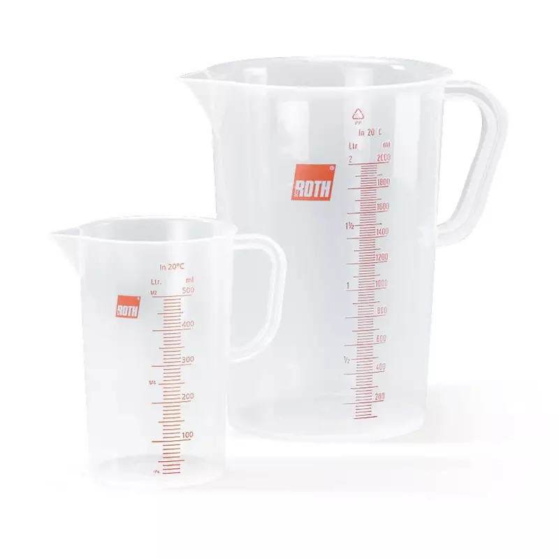 Maatbekers polypropeen transparant met maatverdeling 2000 ml