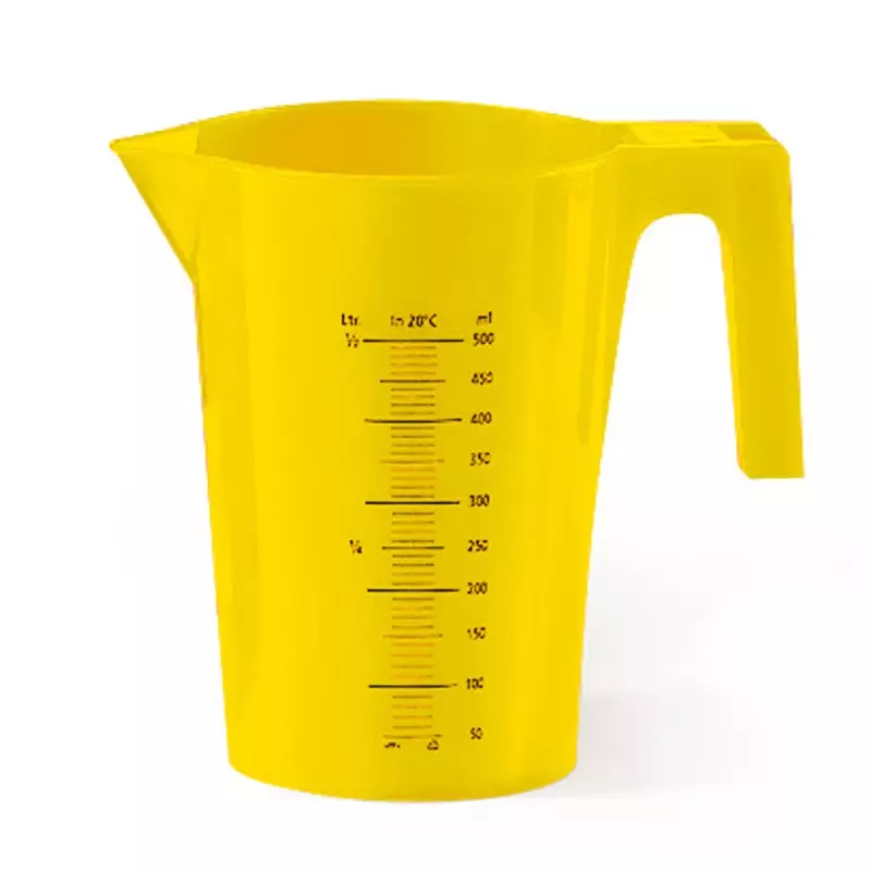 PP measuring cup 500 ml transparent yellow