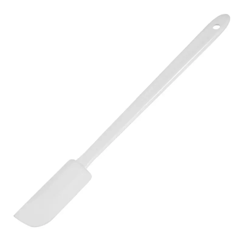 Spatule en plastique, lame de 7 x 2,7 cm, manche de 18 cm, blanche