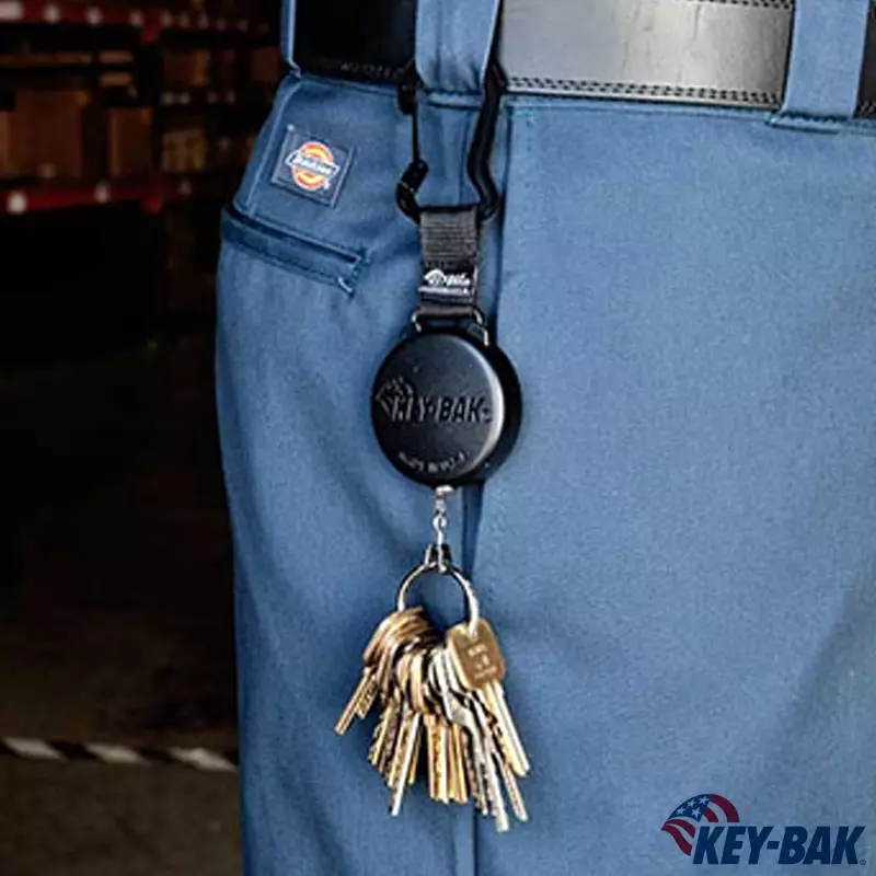 Porte-clés rétractable Key-Bak Securit, cordon Kevlar 120 cm