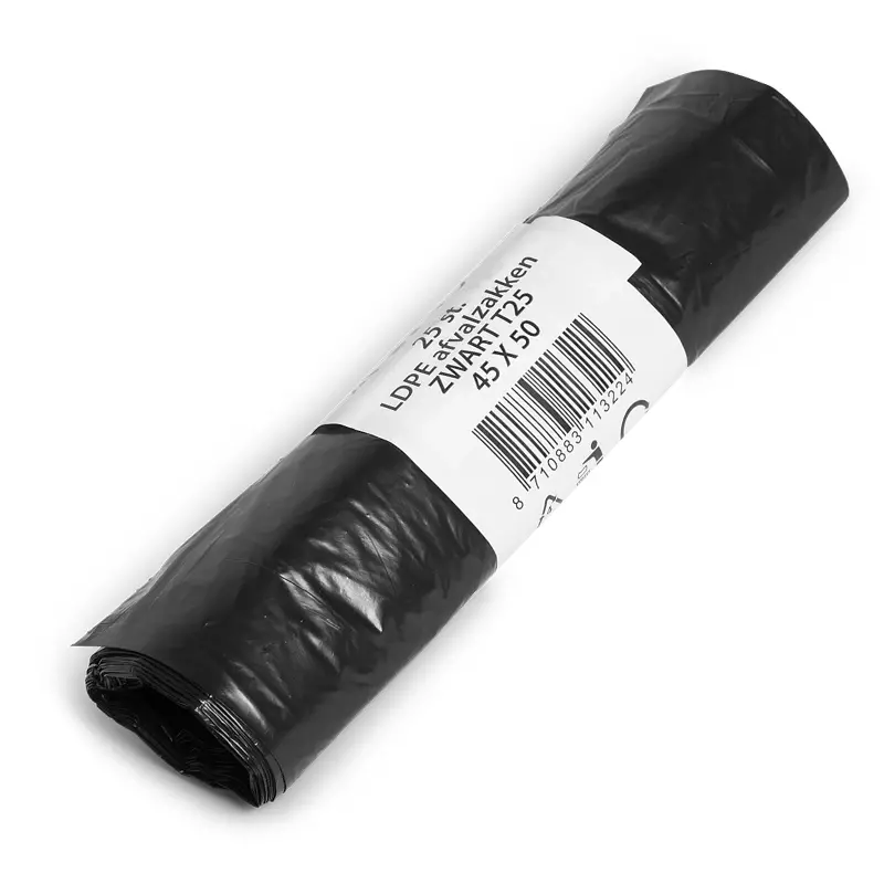 Sacs poubelle noirs en PEBD recyclé T25 45x50 cm