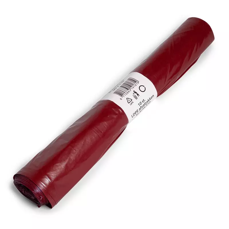 Red LDPE T70 waste bags 90x110 cm