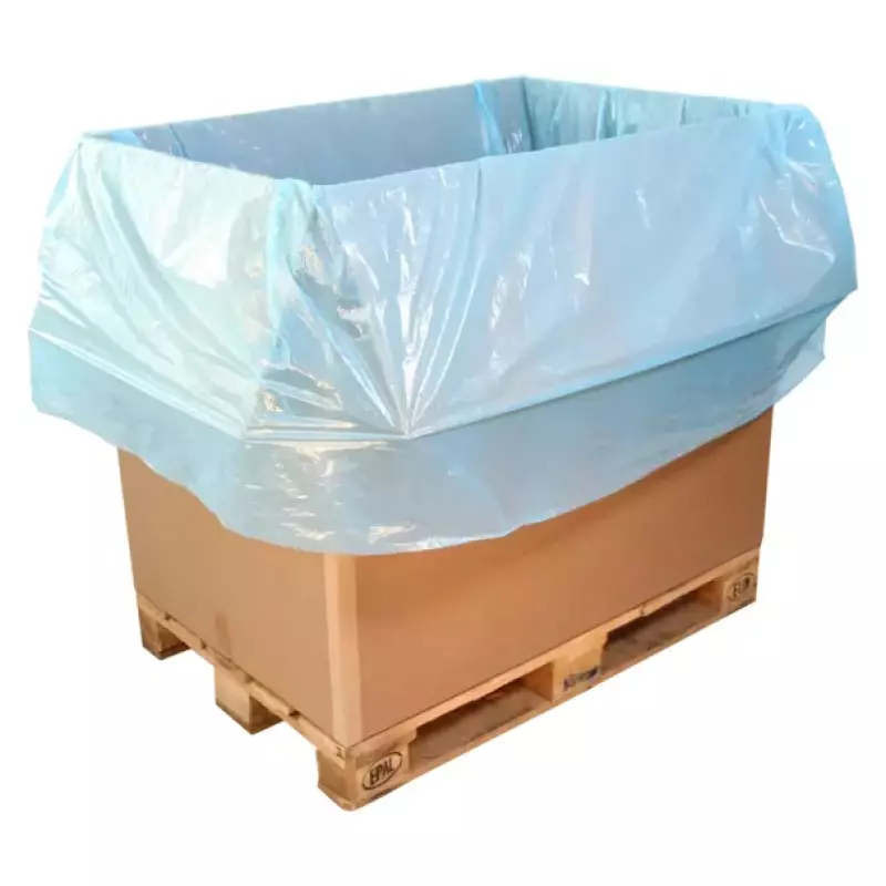 Sac pour caisse-palette en PEHD 130/2 x 50 x 209 cm, 18 µm, bleu
