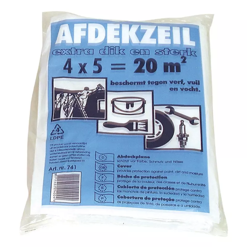 Film de couverture en PEBD transparent de 4 x 5 mètres et de 40 µm d'épaisseur