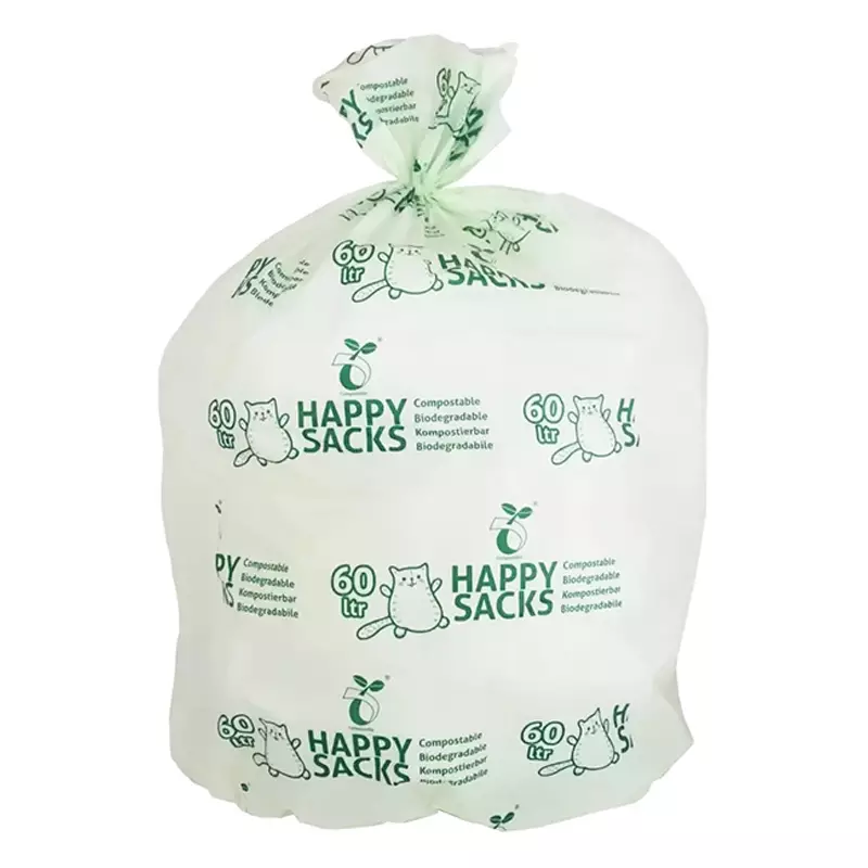 Afvalzak biologisch afbreekbaar 60x80 cm 30 mu 60 liter