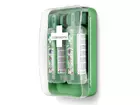 Support mural Cederroth 51011040 fermé avec 2 flacons de solution oculaire de 500 ml