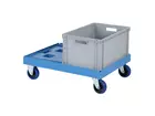 Plastic base galvanized forks 800x600 mm red