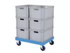 Plastic base galvanized forks 800x600 mm red