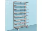 Étagère à chaussures sur pied à 8 niveaux en acier inoxydable 900 x 400 x 1710 mm